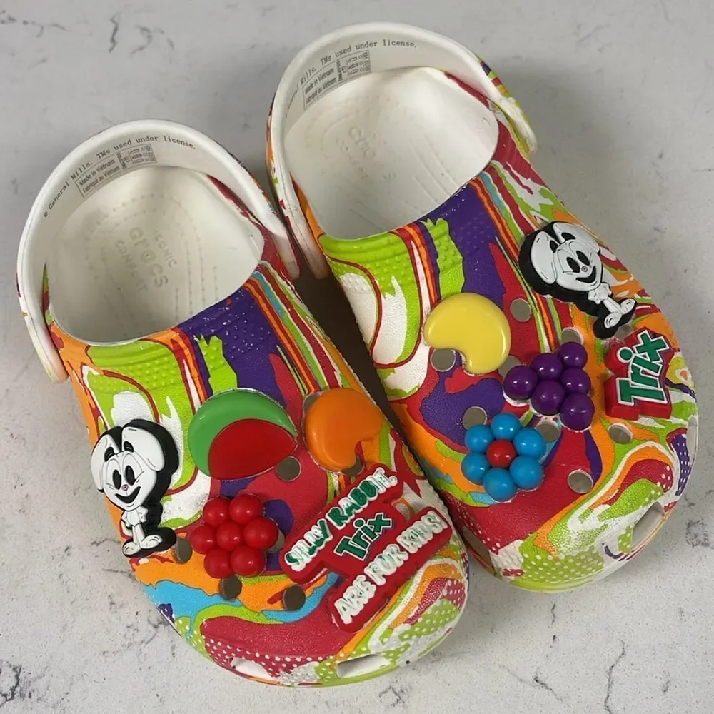 Crocs x Trix Cereal Collab Kids Size 11 Fruity Classic Clog